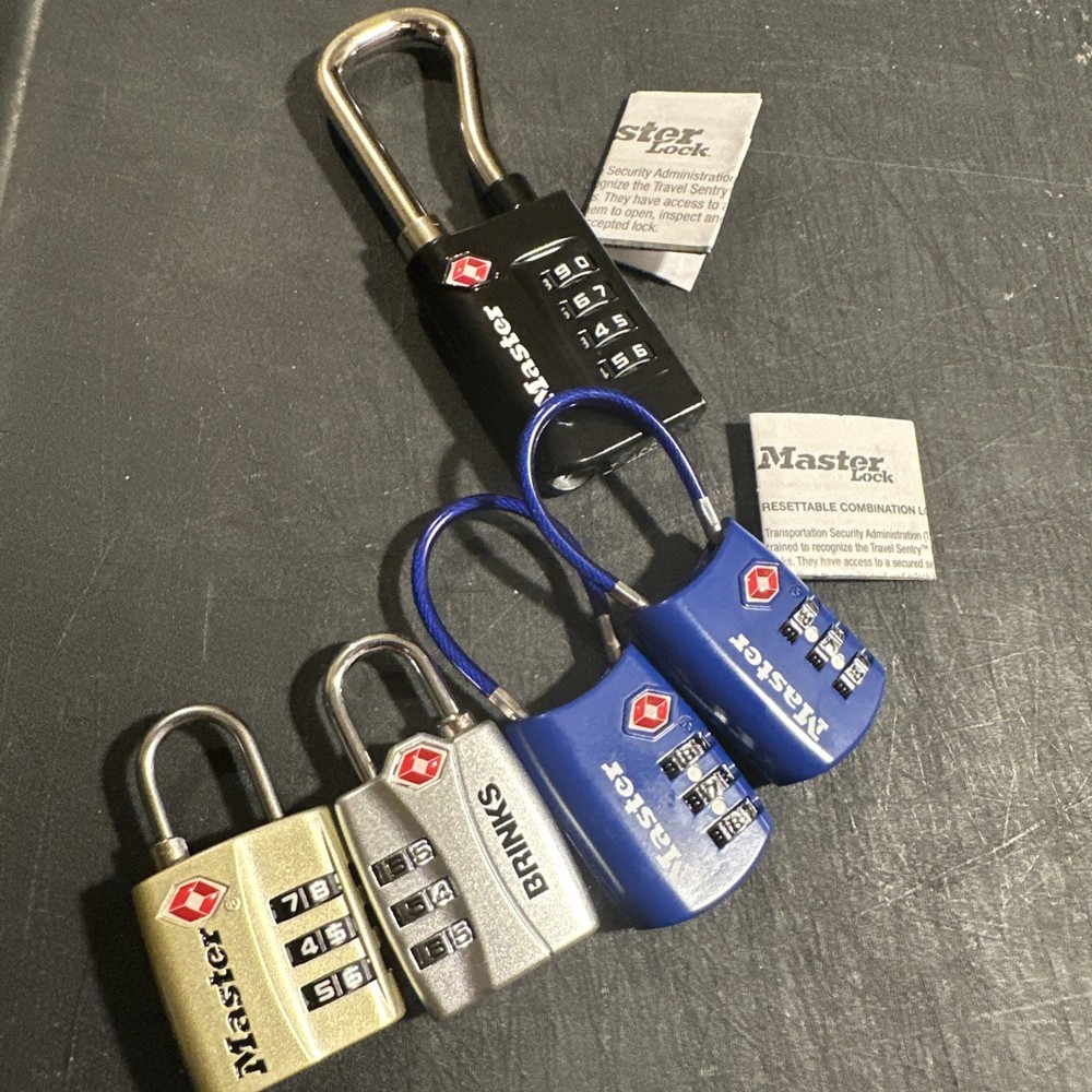 5 TSA Combination Luggage Locks 3~Master 3 #comb,1 Master 4 #&1 Brinks(252)