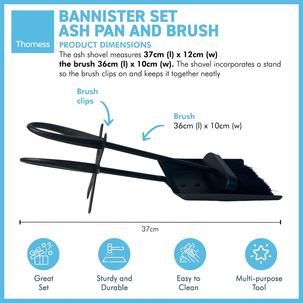 Bannister set ash pan and brush
