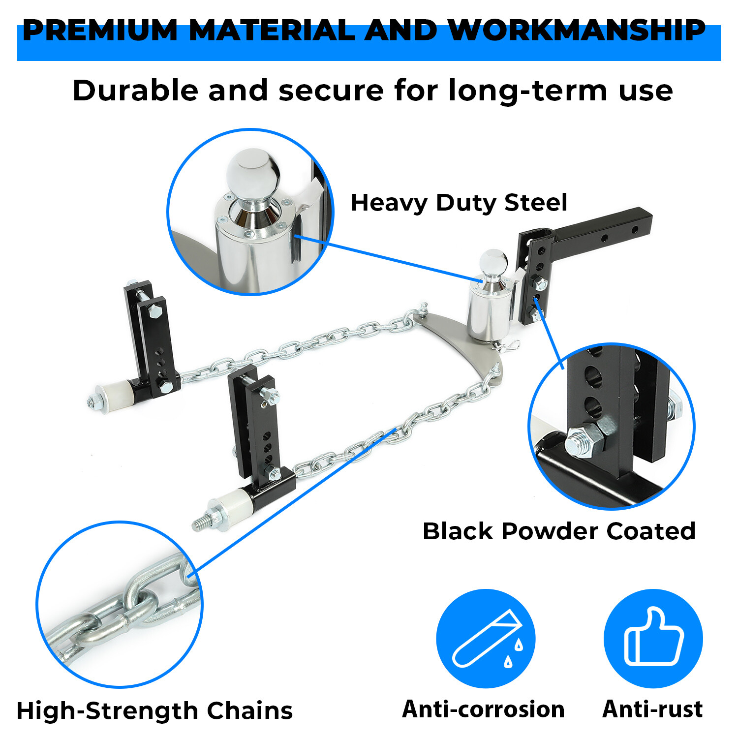 Weight Distribution Hitch Trailer w/ Sway Control & 2-5/16 in Ball & 2 in Shank