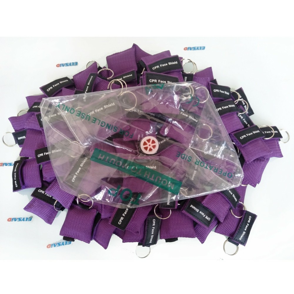 100pcs CPR Face Shield Mask Keychain Emergency Kit Pocket Cpr Face Shields