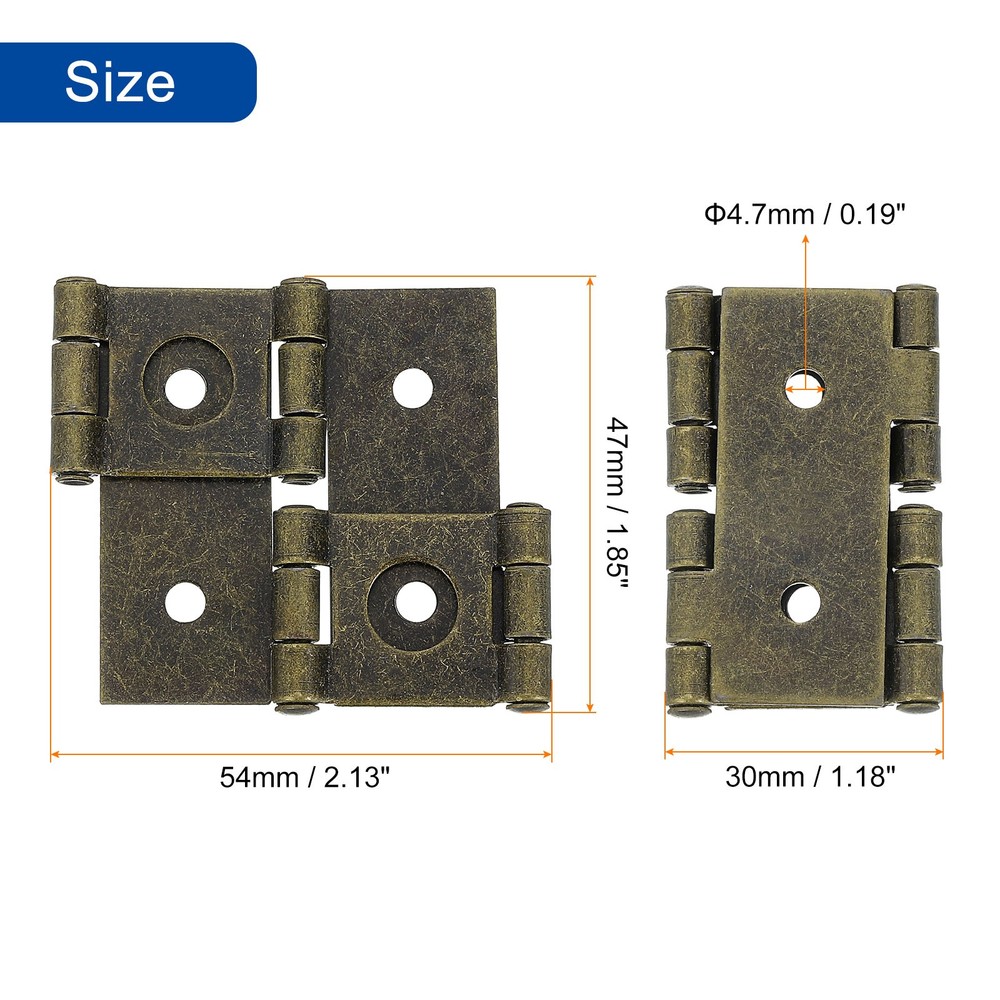 Double Acting Hinges Folding Screen, 4Pcs 2.13" Double Swing Hinges, Bronze