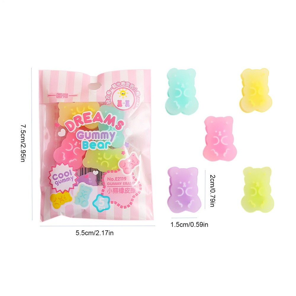 Erasers Animals 5Pcs Cute Bear Rubber Pencil Eraser Interactive Eraser advantage
