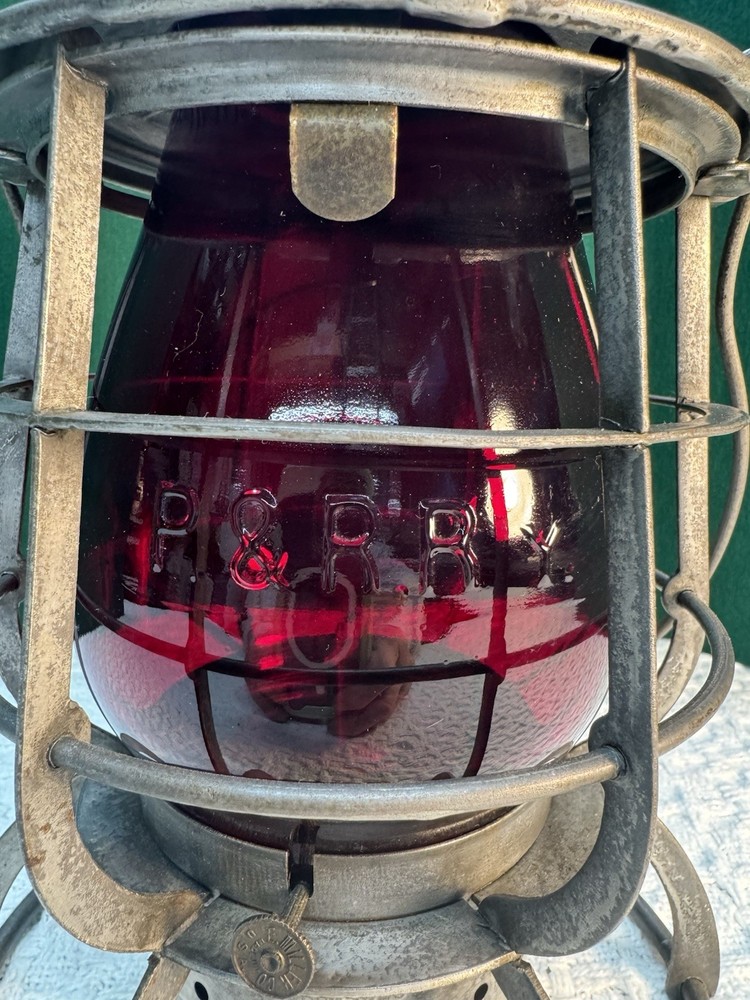 Philly & Reading Rail Way Red Cast Tall Globe.