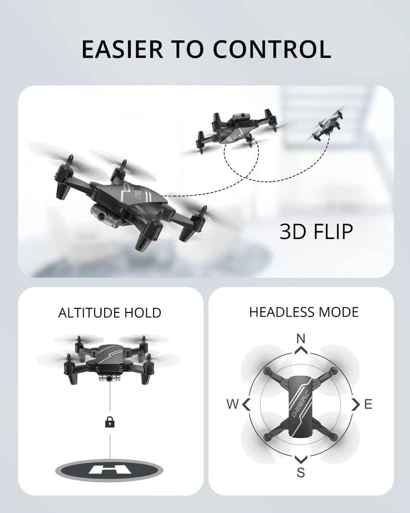 DEERC D20/D96 Mini RC Drone HD FPV Camera Foldable RC Quadcopter for Kids Gift 。