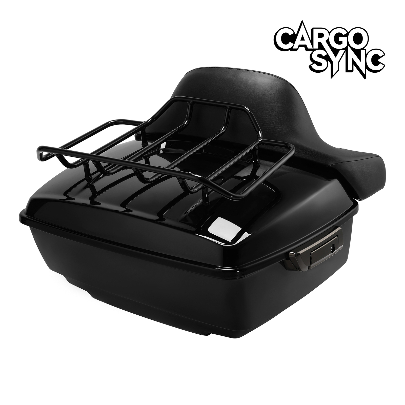 13.7“ King Trunk with Wrap Backrest Mount Rack Fit For Harley Touring '14-25