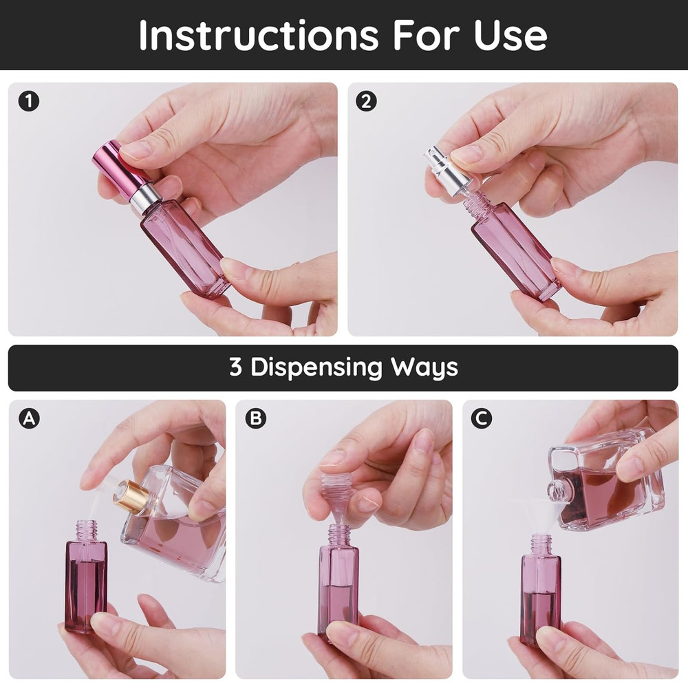 5Pcs Travel Refillable Atomizer, 10ML Empty Sprayer for Perfume, Mini Portable G
