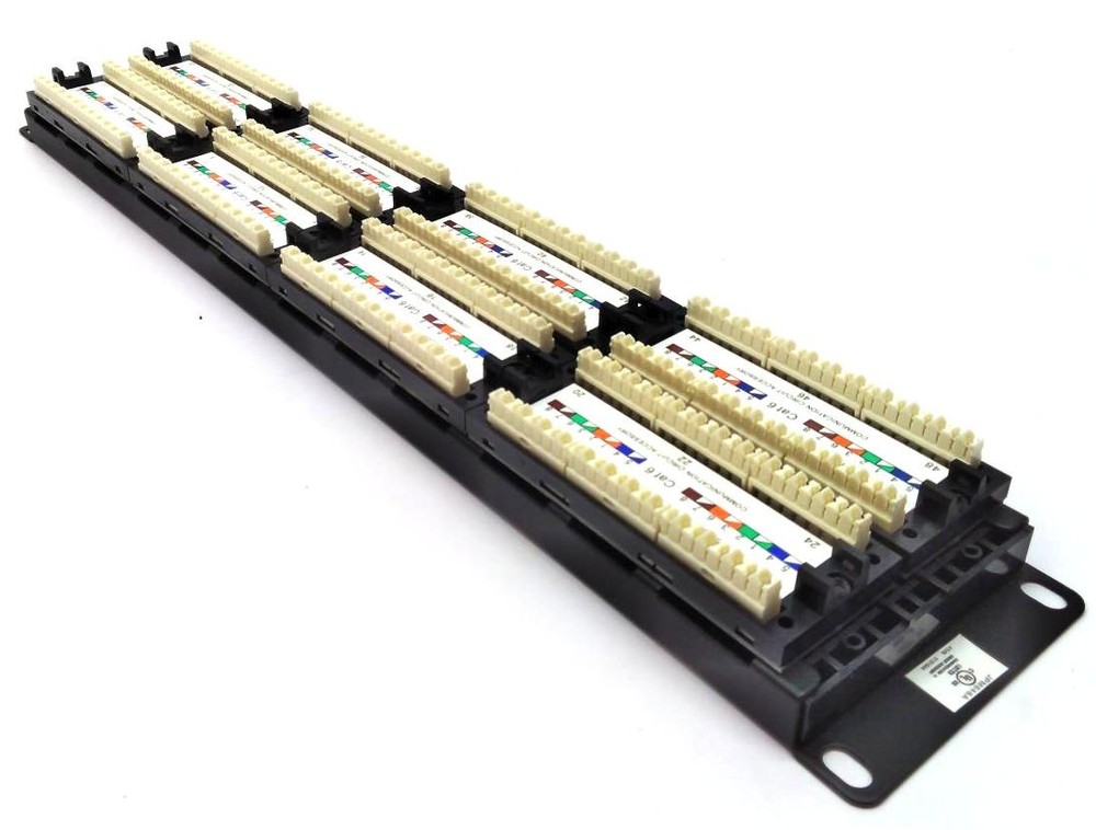 Black Box Connect Punchdown Patch Panel Universal CAT6 48-Port JPM648A
