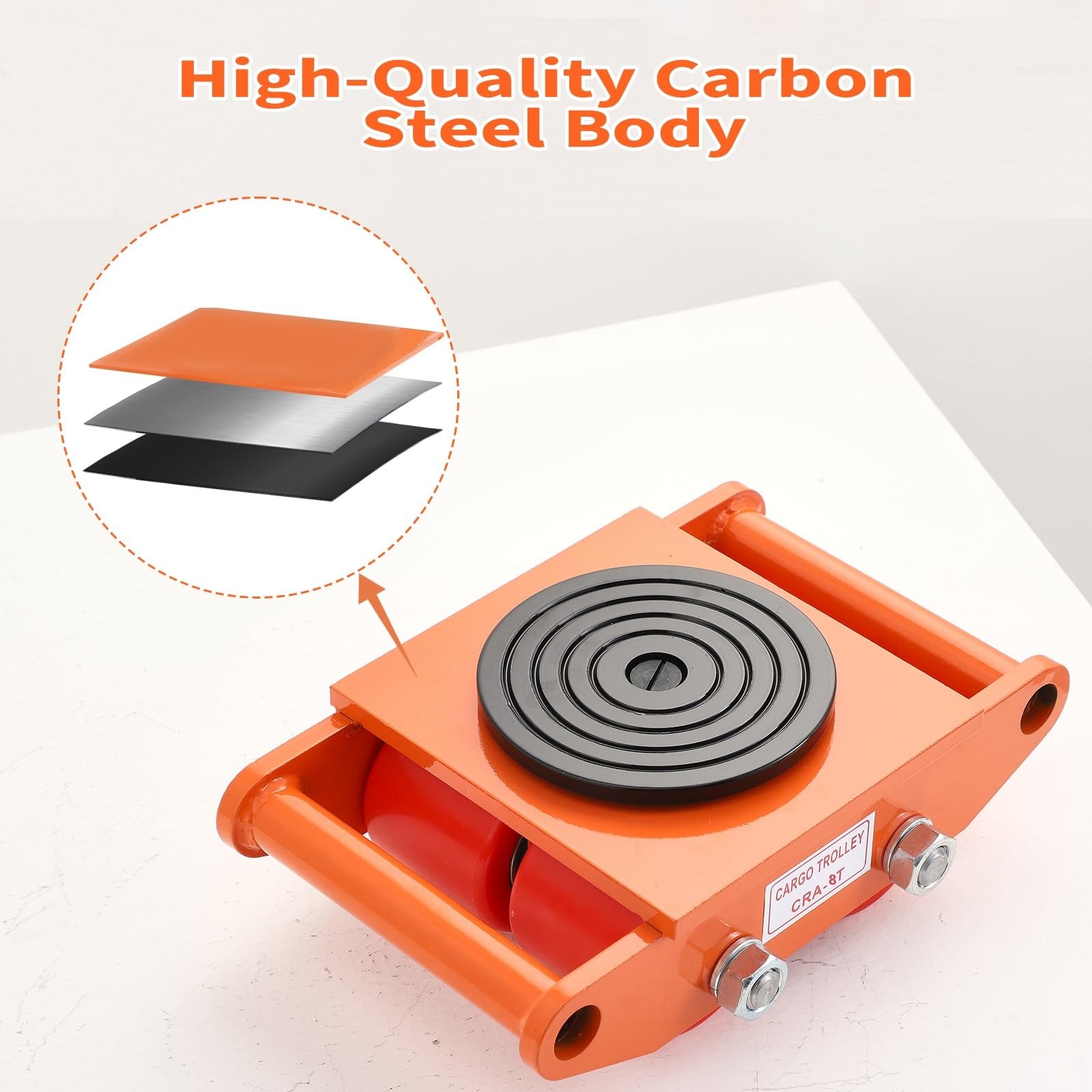 4PCS Machinery Mover 8T/17637lb Heavy Duty Machine Dolly Equipment Roller Skates