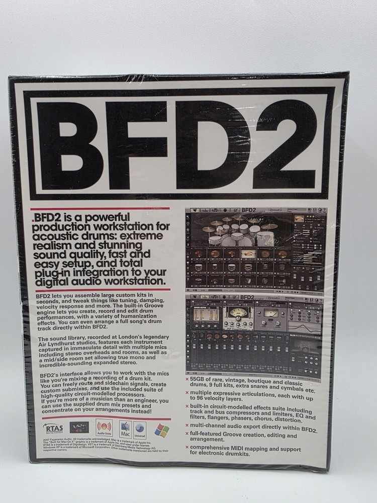 BFD2 fxpansion Virtual Acoustic Drum Module New Sealed