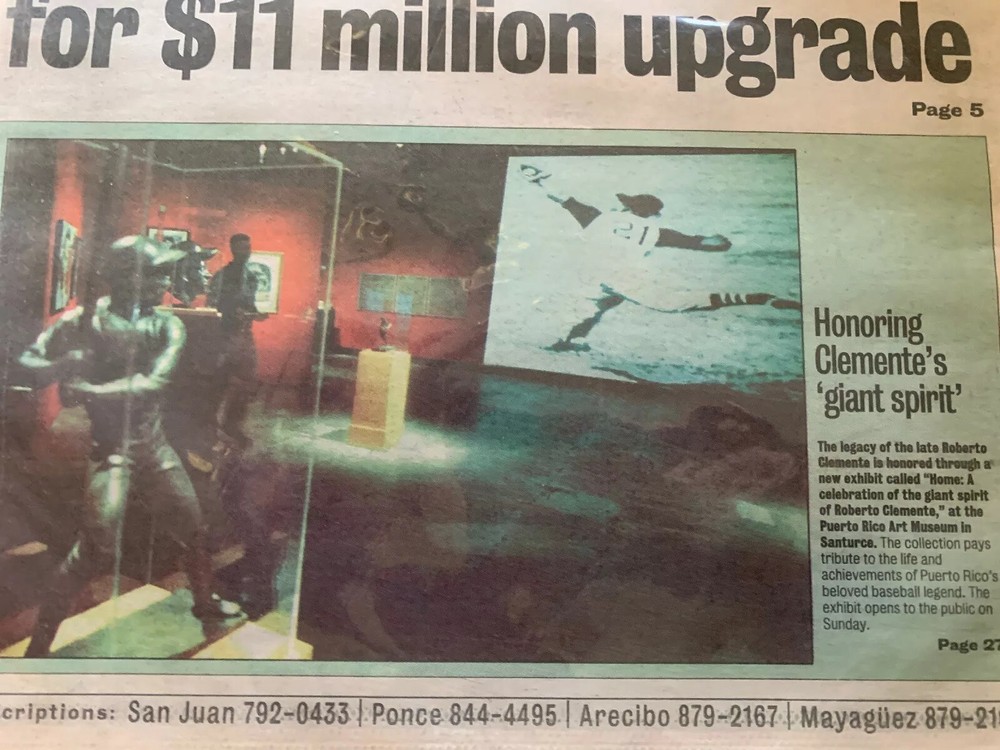 The San Juan Puerto Rico Newspaper, 12/13/2002 Honoring Roberto Clemente