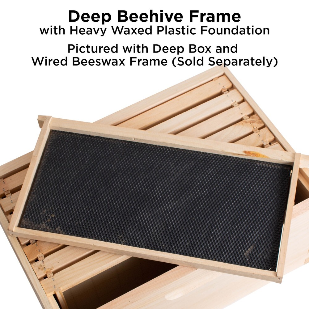 Beekeeping Beehive Frame, Waxed Plastic Foundation, Deep Assembled Amish Made