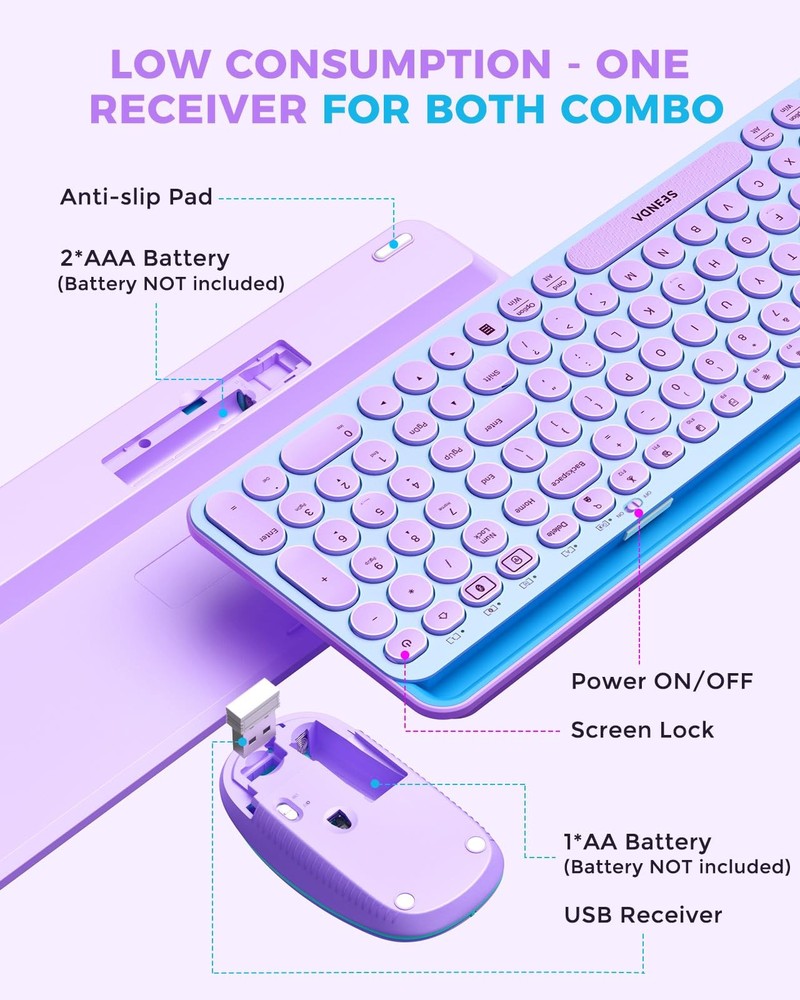 Bluetooth Keyboard and Mouse for iPad, CTU-301 Wireless Multi-Device Connecti...