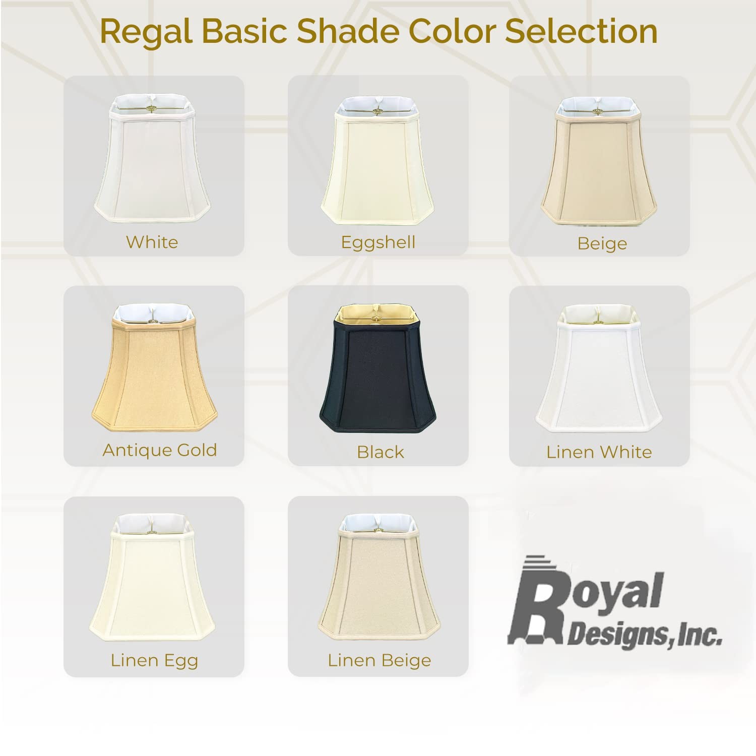 Royal Designs, Inc. BSO-705-14LNEG Square Cut Corner Bell Basic Lamp Shade 8x14