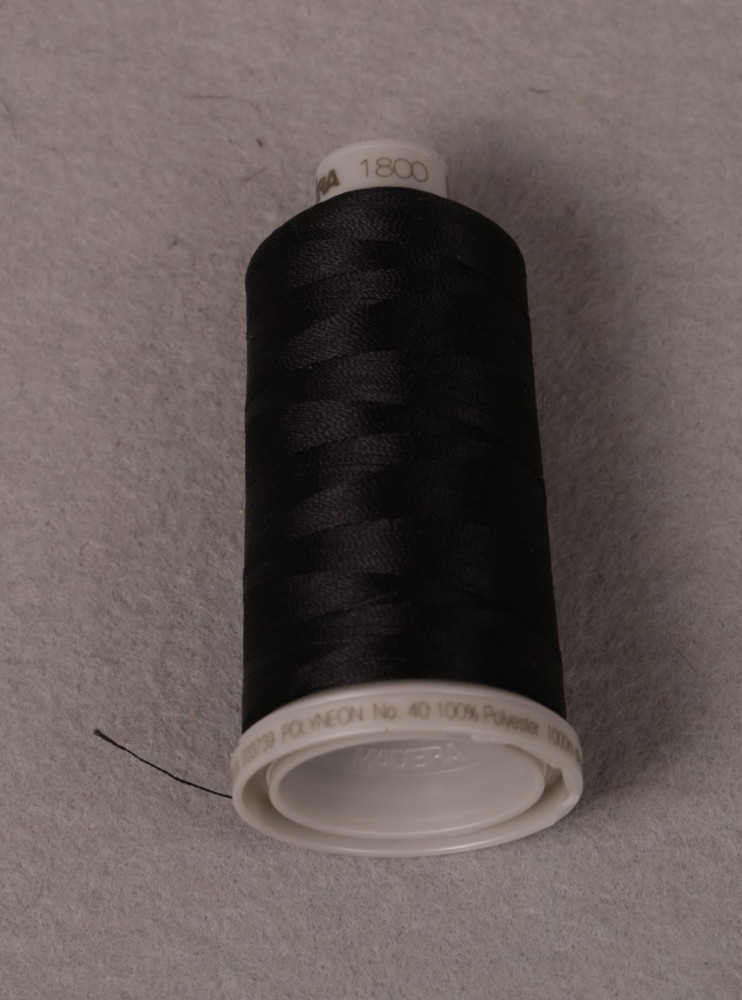 MADEIRA POLYESTER SEWING MACHINE EMBROIDERY BLACK THREAD 1 SPOOL 1000m 1800