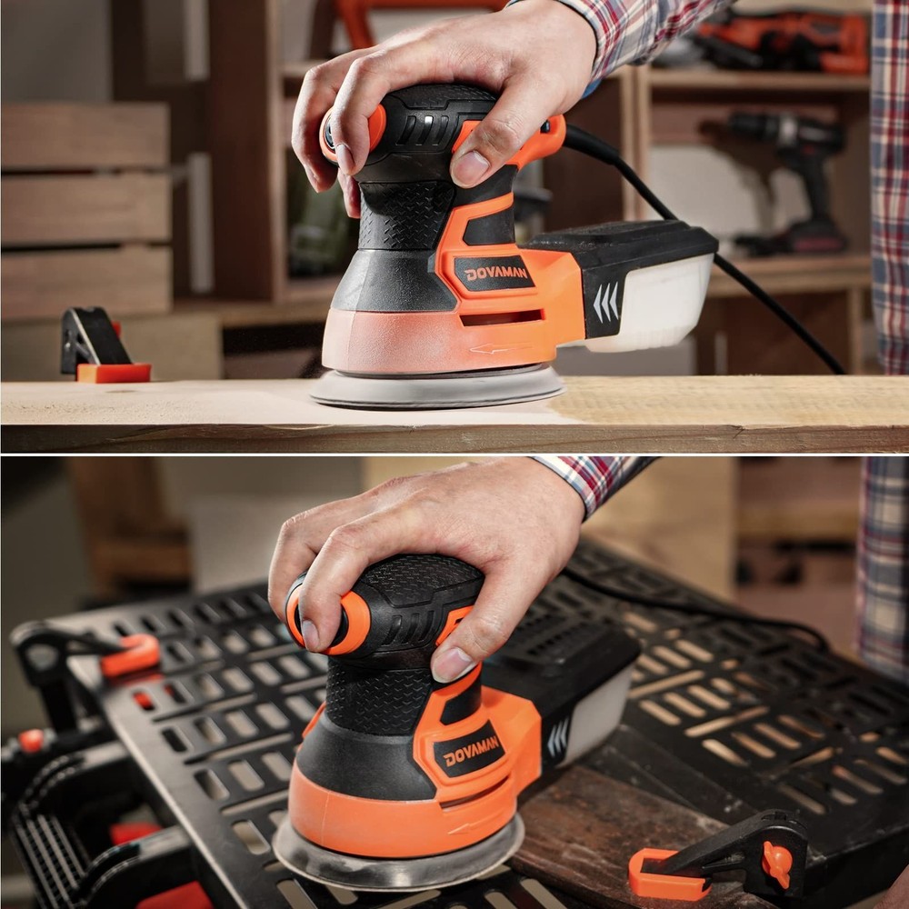 DOVAMAN ROS01A Orbital Sander, 3A Random Orbit Sander, 6 Variable Speeds, Up ...
