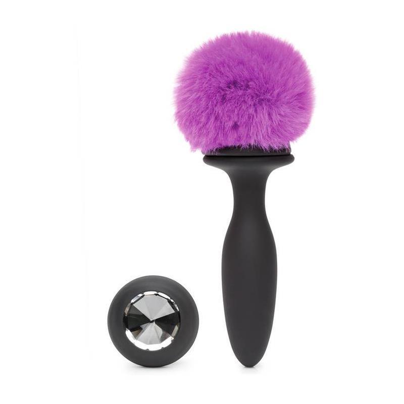 Happy Rabbit Rechargeable Vibrating butt plug Bunny Tail & Interchangeable Gem