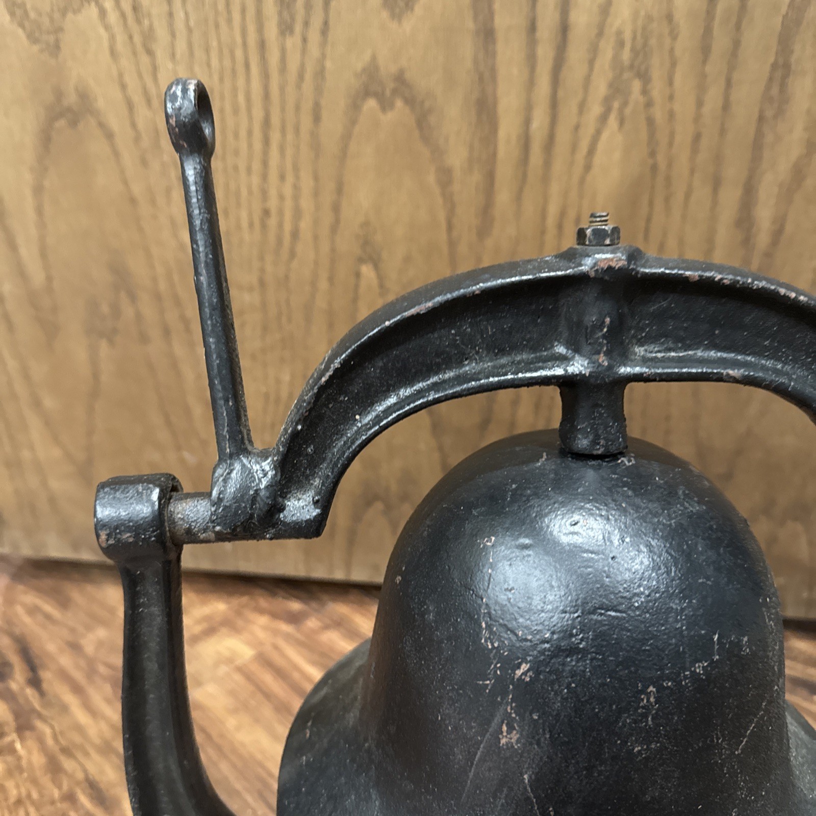 Antique Cast Iron USA Farm School Dinner Church Bell With Yoke 8.5” inches