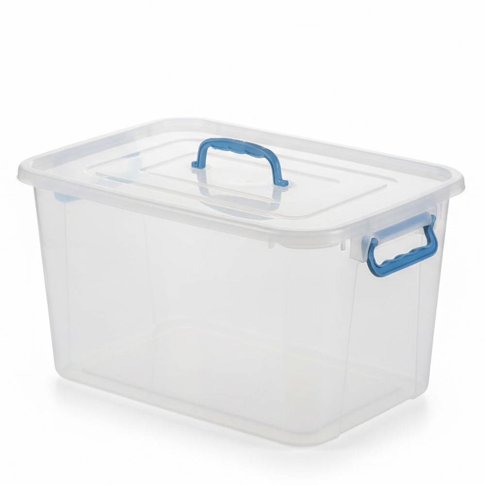 New Basicwise Large Clear Storage Container With Lid and Handles