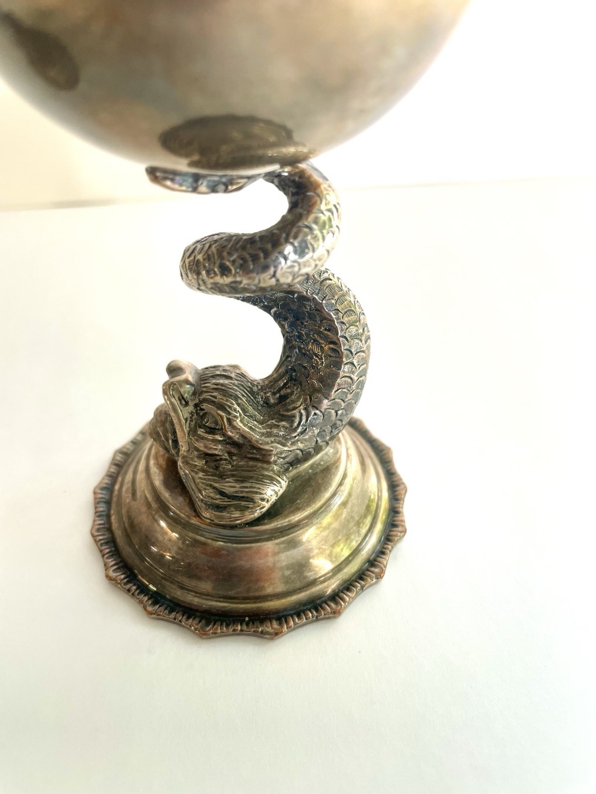 Antique Pair Barker Ellis Dolphin Compotes English Silver Plate Victorian