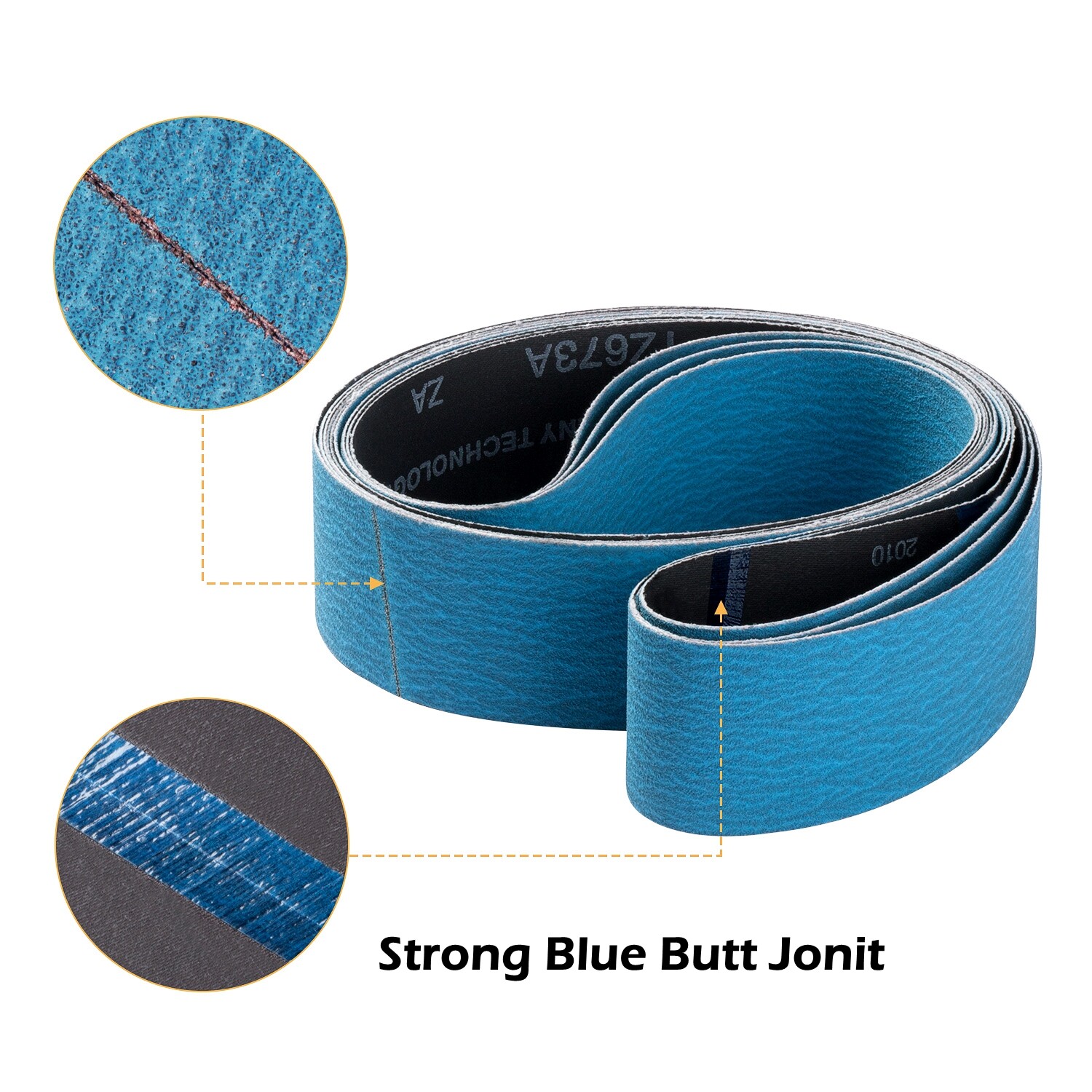 3Pack 2 x 72" 120 Grit Blue Zirconia Sanding Belts 50×1830mm For Metal Grinding