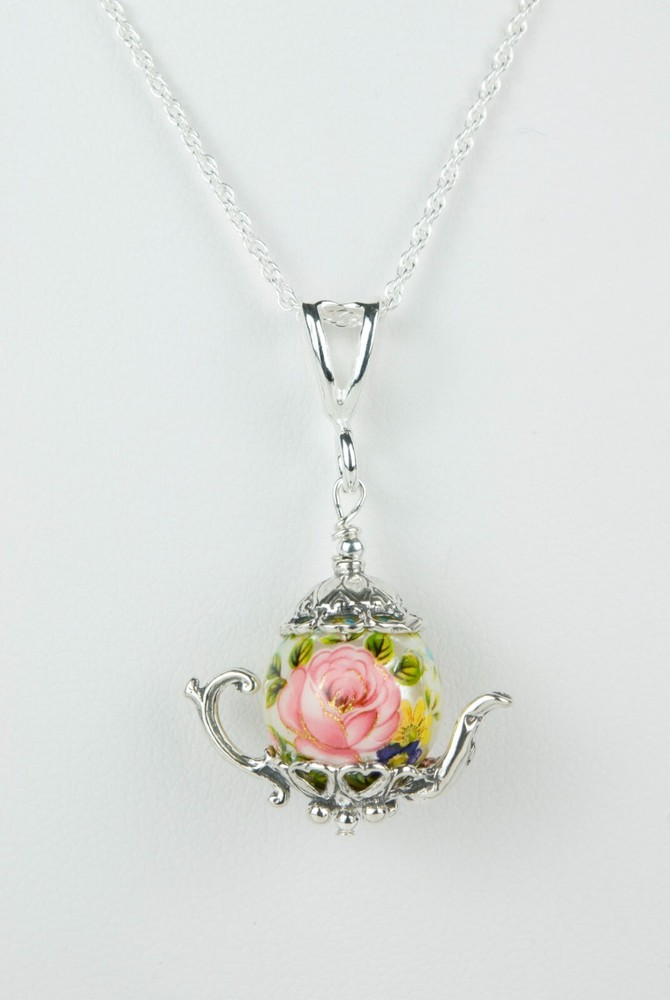 Sterling Silver Two-piece Teapot Bead Cap