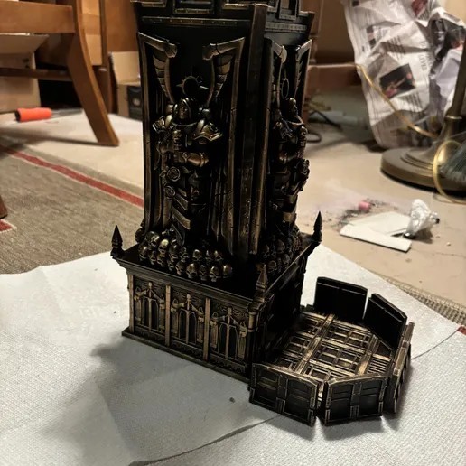 Gothic Redemption Tower Terrain Unpainted Scenery Structure for Tabletop Gaming