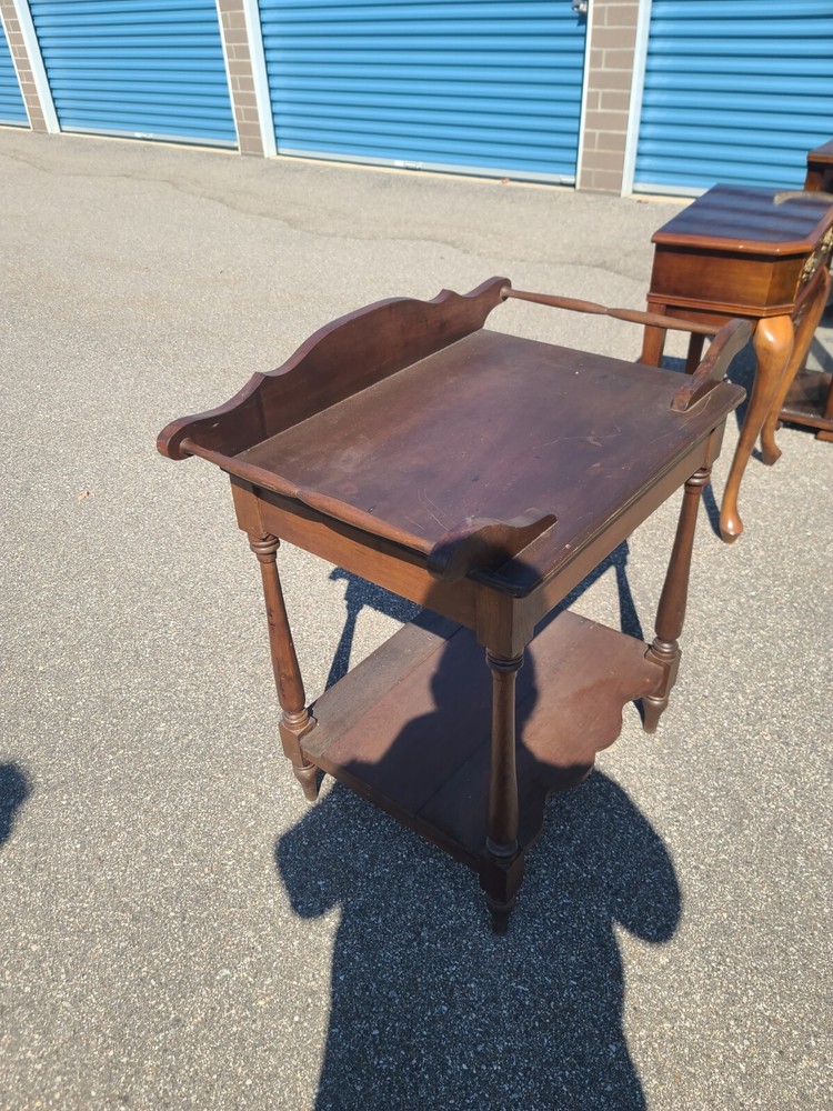 ANTIQUE PRIMITIVE COUNTRY SHERATON PINE WASHSTAND SERVER TABLE - RUSTIC