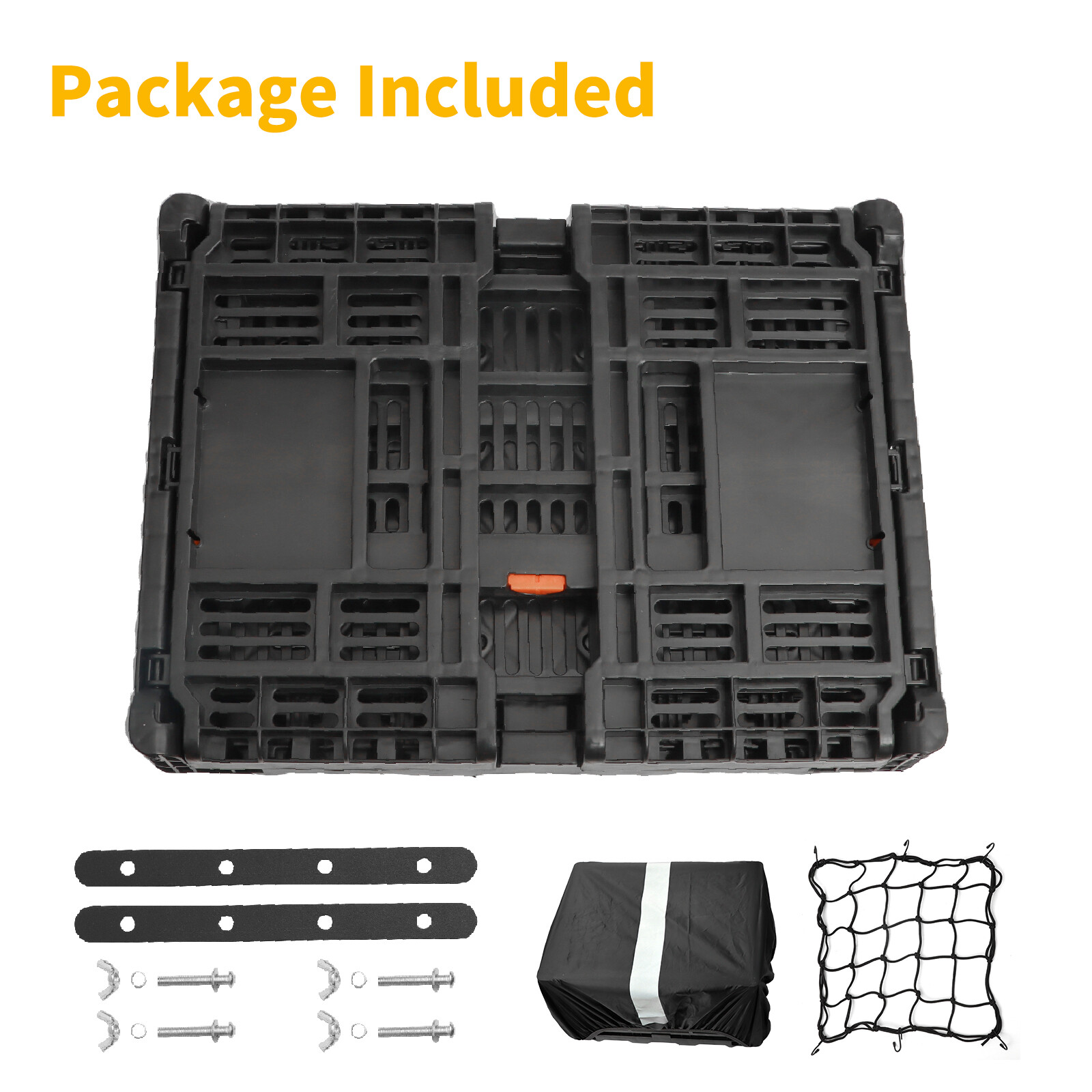 Bike Foldable Rear Basket, Rear Bicycle Cargo Rack, Ebike Storage Rear Basket