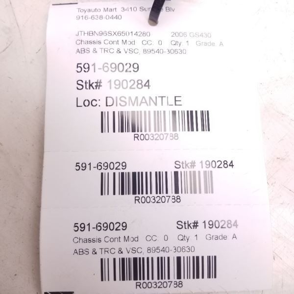 06-07 LEXUS GS430 ABS TRC VRC CONTROL MODULE ECM ASSEMBLY