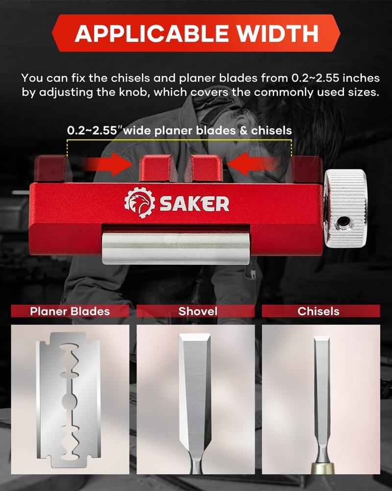 Saker Digital Angle Rule & Sharpening Guide - Precision one size, Red