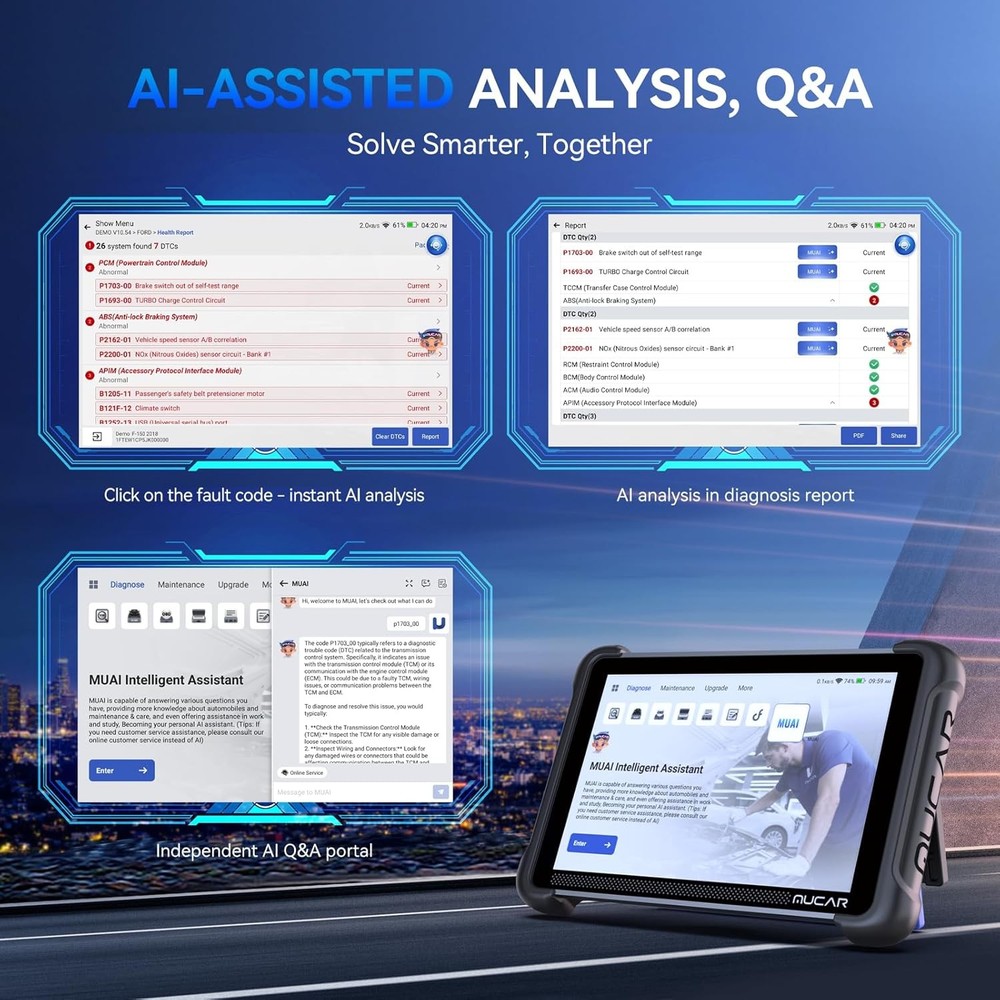 MUCAR 892BT ECU Coding Scanner Auto Diagnostic Tool TPMS Program All Keys Lost