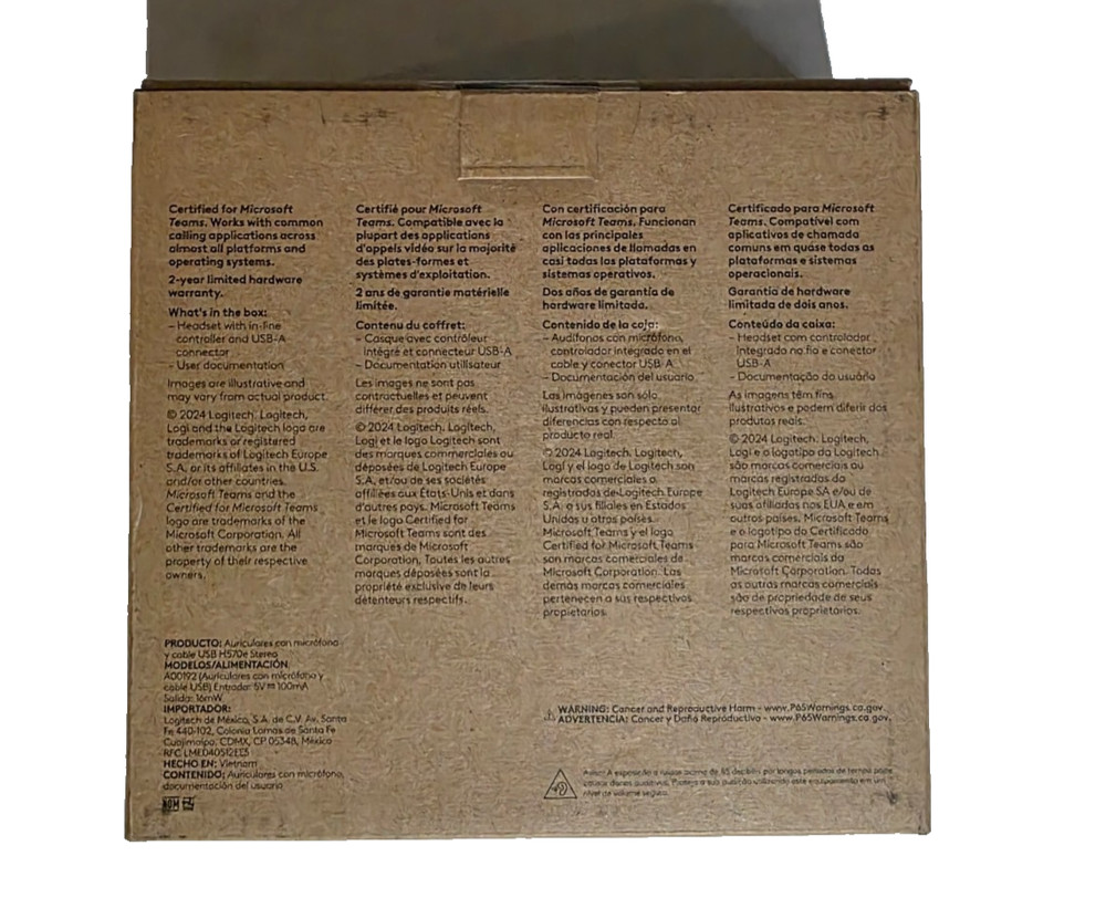 Logitech H570e USB-A Wired Headset with Microphone for PC and Mac