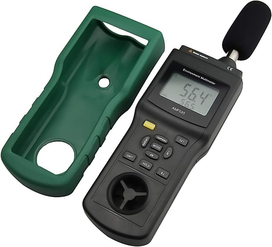 Multi-Function Environmental Meter: Anemometer, Sound, Air Flow, Humidity & LUX