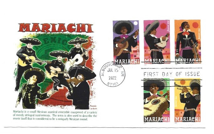 5703-07 Mariachi on one Panda Cachets FDC