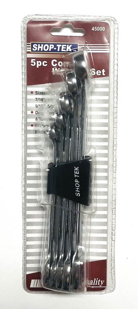 5-Pc 3/8" - 5/8" Raised Panel Combination Wrenches, 12 Point, 45000