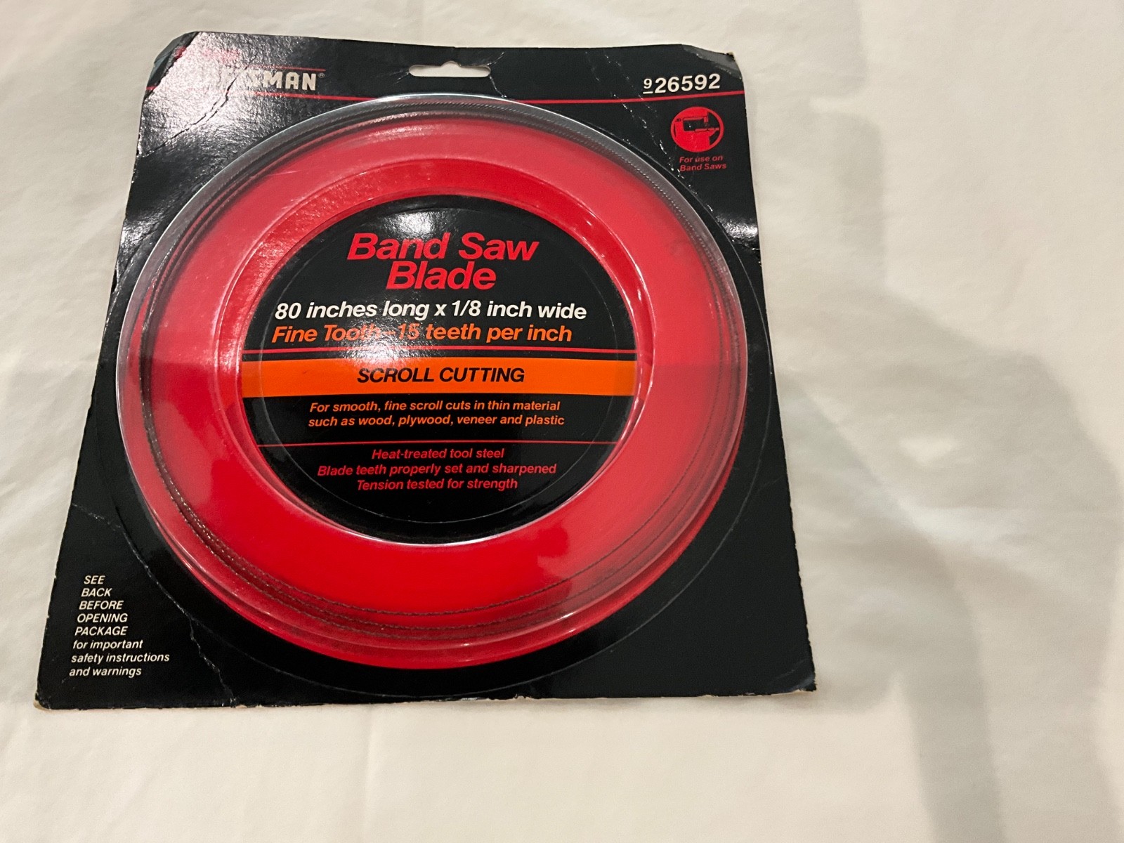 Craftsman 80” Band Saw Blade 926592 - 1/8 inch wide 15 teeth per inch, NOS