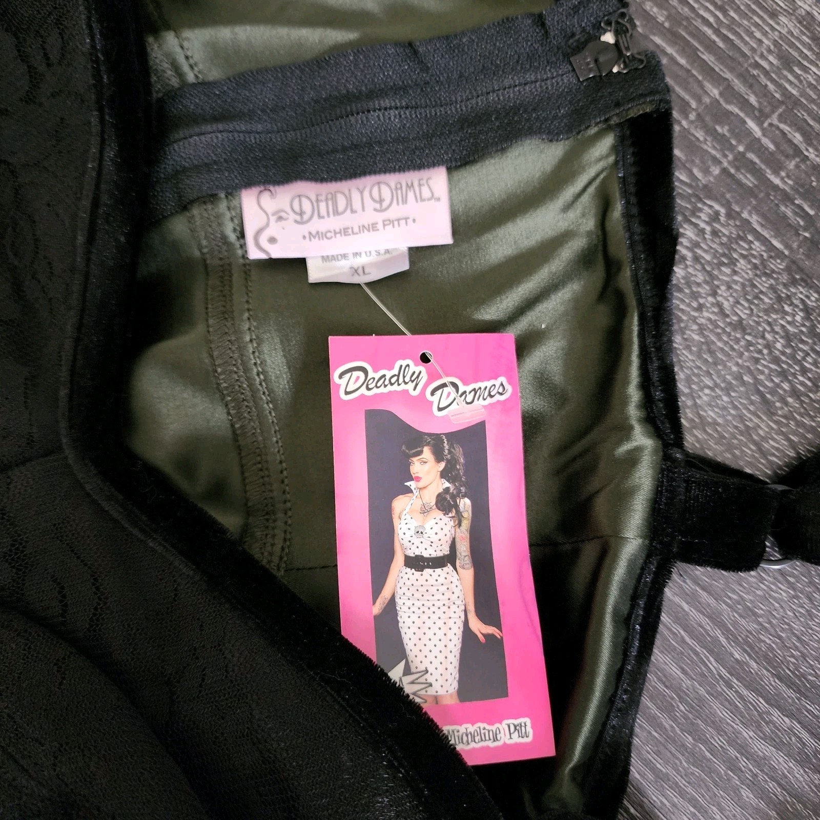 Pinup Girl Deadly Dames Courtesan satin wiggle dress with belt