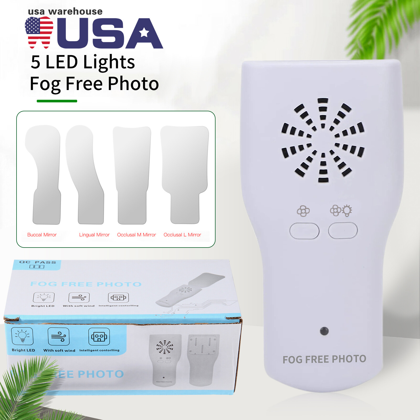 Dental Occlusal Mirror Fog Free LED Intra Oral Photo System 4 Mirror Anti-Fog JZ