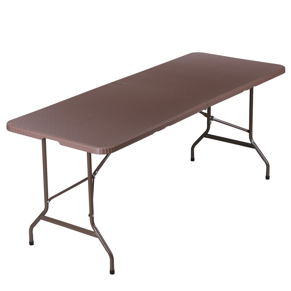 6FT Dining Table Foldable Plastic Utility Table Indoor Outdoor Camping Picnics