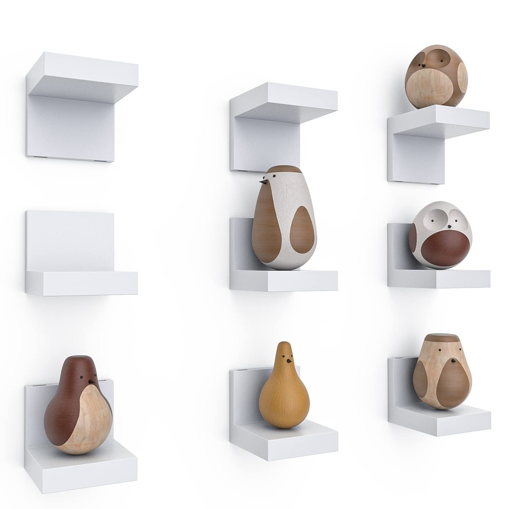 9-Pack Floating Shelves by RicherHouse, Plastic Display Ledges for Tiny Decor...