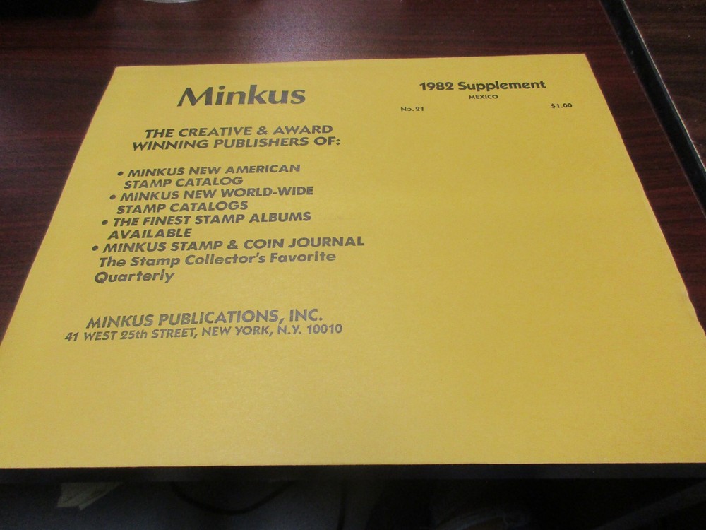 "MINKUS" 1982  SUPPLEMENT  MEXICO  #21     W/FREE SHIPPING!!!