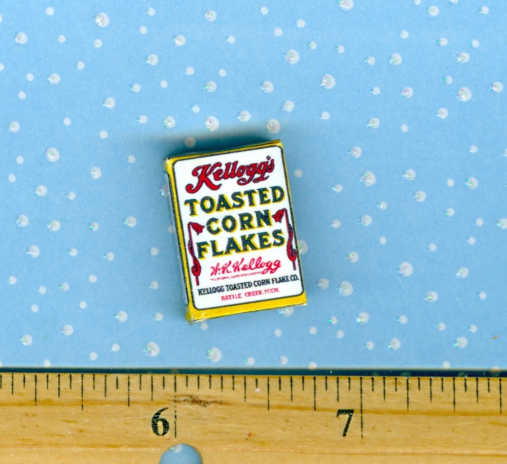 DOLLHOUSE Miniature Size First Made Cornflakes Cereal Box