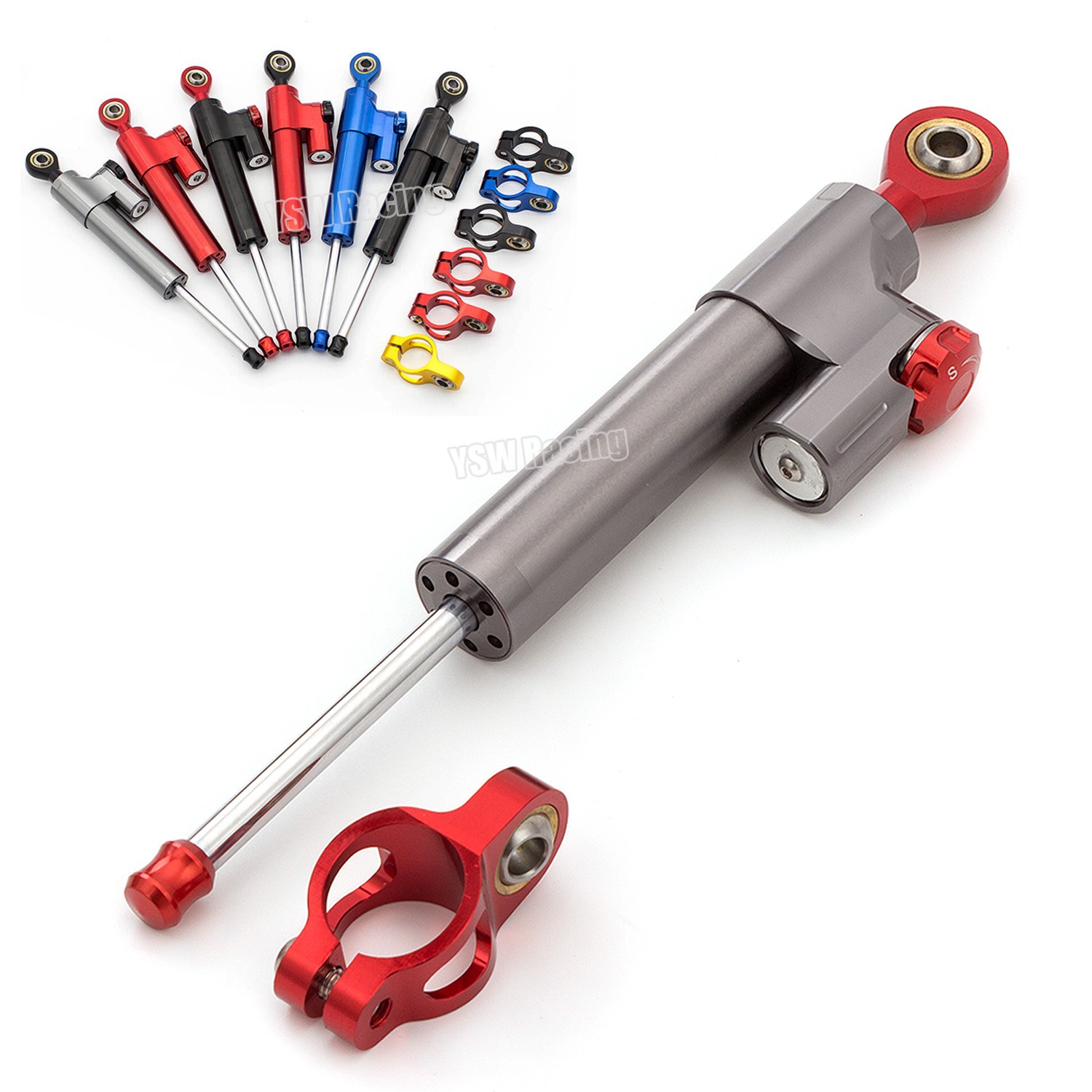 For Suzuki GSXR600 750 2006-2009 2010 CNC Steering Damper Stabilizer Gray&Red US