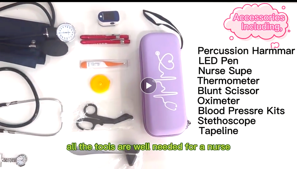 Hard Stethoscope Case Compatible with 3M Littmann Classic, ACCESSORIES INCLUDED.