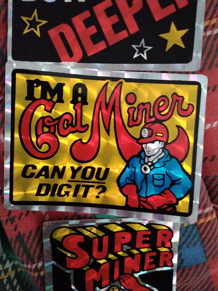 5 Vintage Coal Mining Stickers