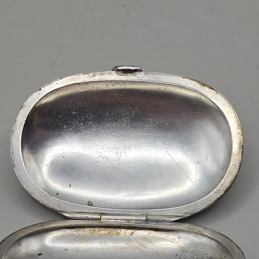 Antique 800 Silver Pill Box Snuff Box