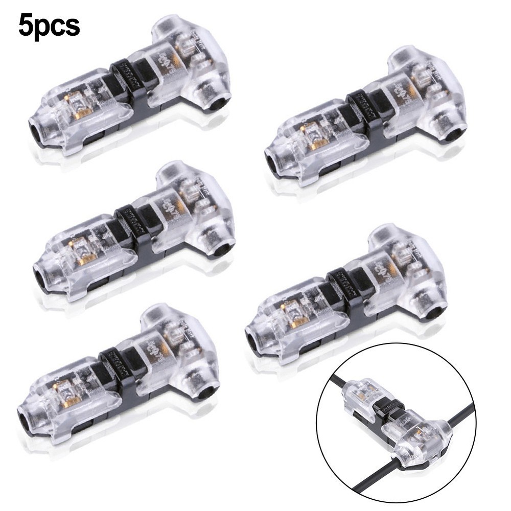5PCS/Set T2 Wire Cable Snap In Connector Terminals Quick and Easy Installation