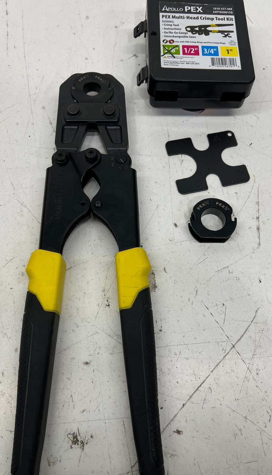 Apollo 3/8 in. to 1in. Multi-Head PEX-B Crimp Tool Kit *MISSING 3/8 INCH HEAD*