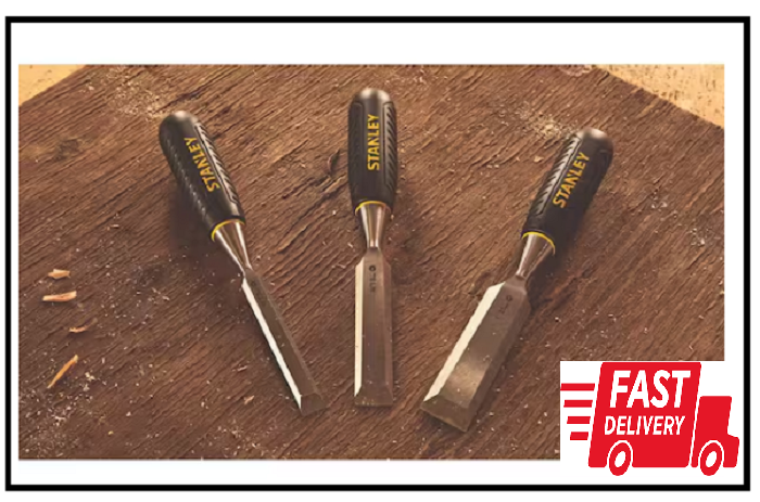 Wood Chisel Set Lacquer coated blades for rust resistance (3-Piece)
