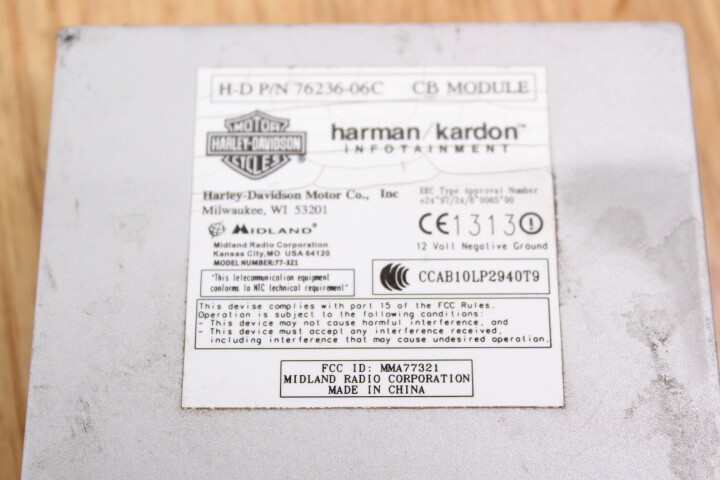 2013 HARLEY FLHTCUSE8 CVO ULTRA CLASSIC ELECTRA GLIDE CB Module